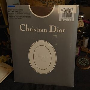 Christian Dior Diorissimo Pantyhose French Taupe Size 2 Ultrasheer Vintage